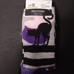 Way to Celebrate! Cat & Stars Socks 2 Pair